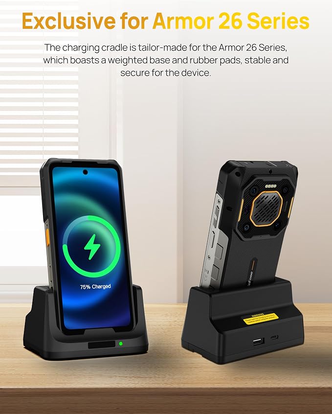 Ulefone Armor 26 Ultra 33W Desk Charging Dock Wireless Charging Station for Ulefone Armor 26 Ultra Not Charger