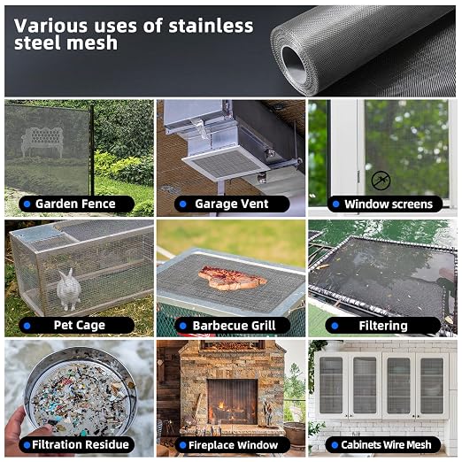20 Mesh 304 Stainless Steel Mesh Screen, Rust Free Woven Wire Mesh, Metal Mesh