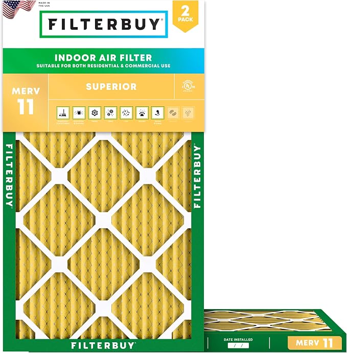 Filterbuy 14x36x1 Air Filter MERV 11 Superior Pet & Allergy Defense,