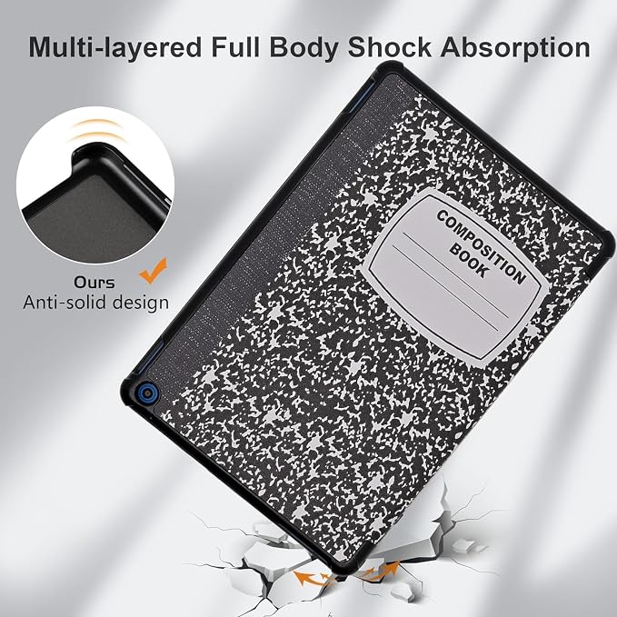 Case for Amazon Fire HD 8 Tablet (12th/10th Generation 2024/2022/2020 Release) &amp HD 8 Plus Multi-Angle PU Leather Protective Stand Cover with Auto Wake/Sleep Bookish Book Lovers