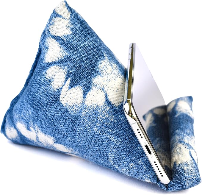 Handmade Phone Pillow Holder - The Wedge Mobile Device Stand - Fabric Phone Stand for All iPhones All Smartphones! 7 x 6.1 x 5.5 Inches (ABC)