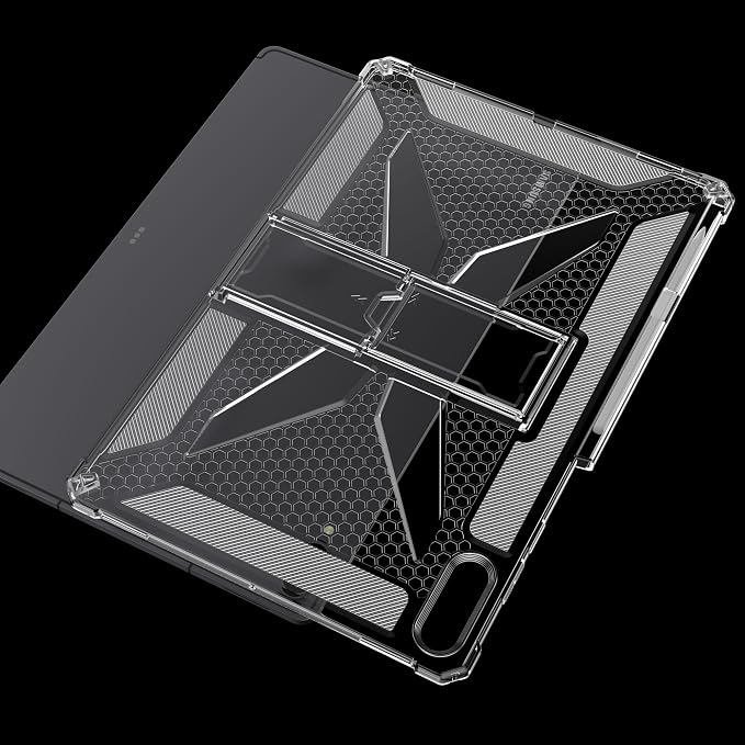 Clear Case for Samsung Galaxy Tab A11 8.7 2025 with Pencil Holder/Kickstand Soft TPU with Reinforced Corners‌ Shockproof Impact Resistant - Clear