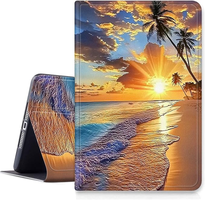 Case for iPad (A16) 11th Generation 11 Inch 2025/ iPad 10th Generation 10.9 Inch 2022 CaseHybrid Slim Multi-Angles Stand Auto Wake/Sleep Cover-Beach Sunset