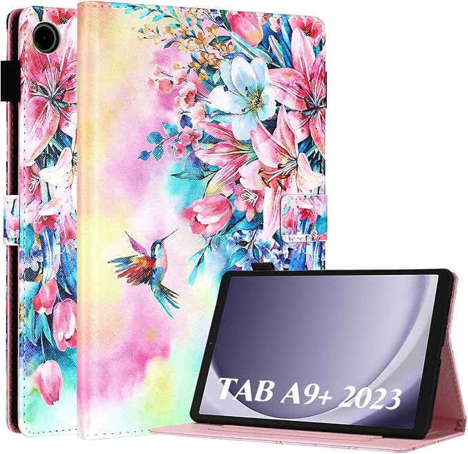 Fancity Case Fits Samsung Galaxy Tab A9/A11 Plus 11” 2025/2023 X210/X216 | Premium PU Leather Cover with Multi-Angles Pencil Holder Smart Wake Sleep for Galaxy Tab A9 A11 Plus X218 Beach