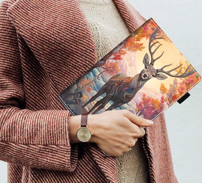 Case for Amazon Kindle Fire 7 Tablet (7 Display 12th Generation 2022 Release) Slim PU Leather Stand Folio Cover with Card Slot &amp Auto Wake Sleep Abstract Paint Butterfly