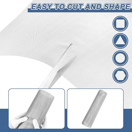 uxcell 150 Mesh 118" x 16" Woven Wire Mesh, 304 Stainless Steel Air Vent Filter
