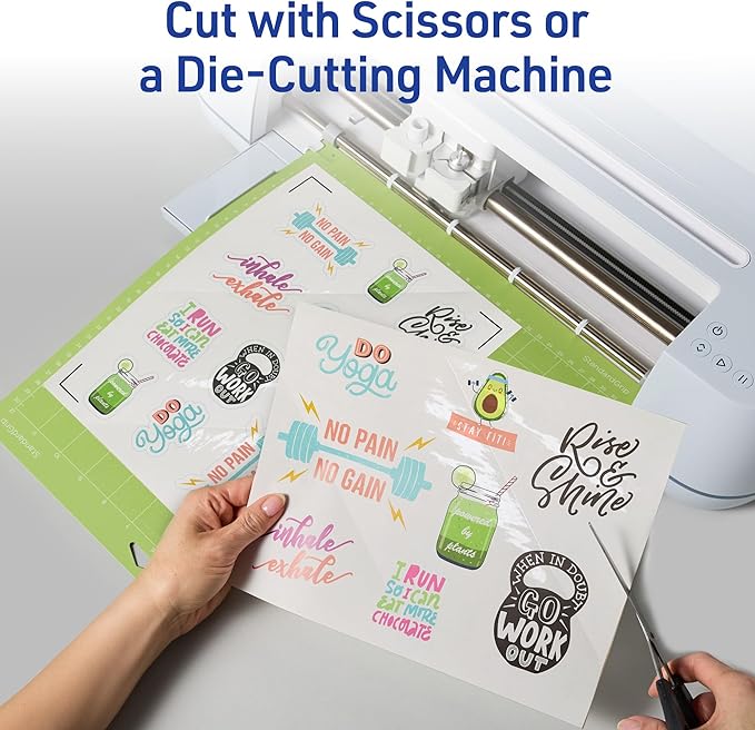Avery Printable Sticker Paper, 8.5" x 11", Glossy Clear, Permanent Adhesive, Laser/Inkjet Compatible, 7 Full-Size Label Sheets, Great for Product Branding, Cute Stickers, Custom Signs, and More (4397)