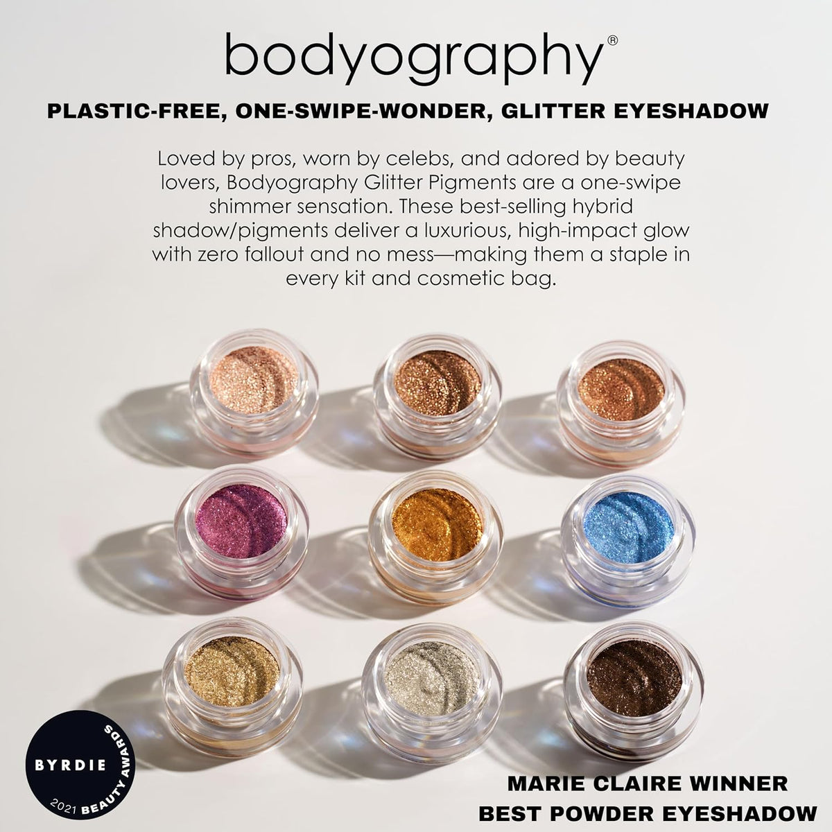 Bodyography Glitter Pigment - Caviar Smoky Brown for Women - 0.105 oz Eye Shadow