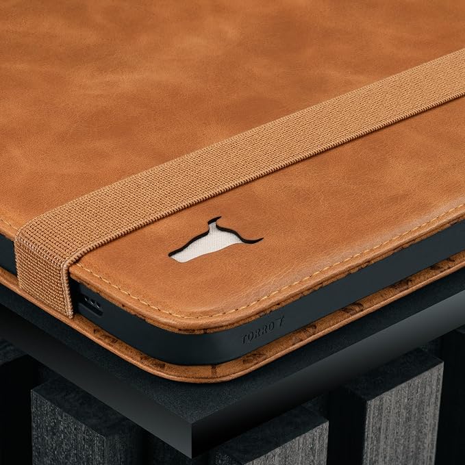 TORRO Case Compatible with iPad 11th / 10th Generation – Genuine Leather iPad 11th / 10th Gen (2025/2022) Case with Stand Function and Wake/Sleep Function (Black)