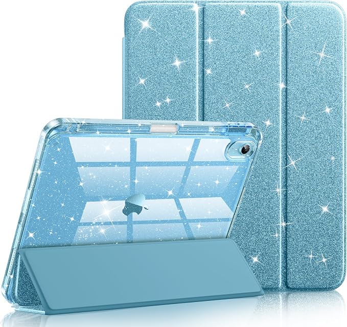 Akkerds for iPad 10th Generation Case 10.9 Inch 2024 - for iPad (A16) 11th Gen Case 11 Inch 2025 with Pencil Holder - Slim Trifold Stand Protective Cover with Crystal Clear Back - Gray