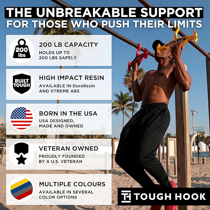 Tough Hook Original Heavy Duty Hangers – The Superhero of Hangers USA-Made, Anti-Slip ABS Resin Tactical Hanger for Police Gear, Scuba Gear & Dive BCD – DuraResin 200-lb Cap Wetsuit Hanger, 1 Gray