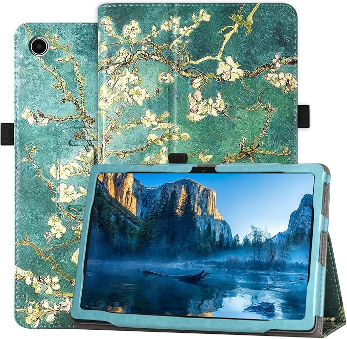 Case for Onn. 10.4 Tablet Pro (2023 Model:100110603) - Folio PU Leather Stand Cover with Pencil Holder Almond Blossom