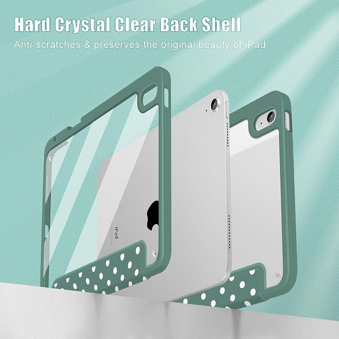 Tuiklol for iPad 10.2 inch 9th / 8th / 7th Gen 2021 2020 2019 Release Case | Built in Pencil Holder - TPU Protection Trifold Stand Stand Clear Back Tablet Cover With Auto Wake/Sleep Blue berries