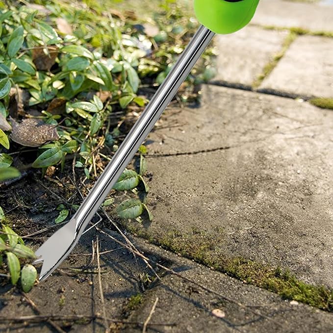 1 Pieces Hand Weed Puller Tool with Gloves, Stainless Steel Pronged Garden Weed Remover Tool, Garden Weeder Tool for Lawn Farmland Transplant Gardening Plant Tool