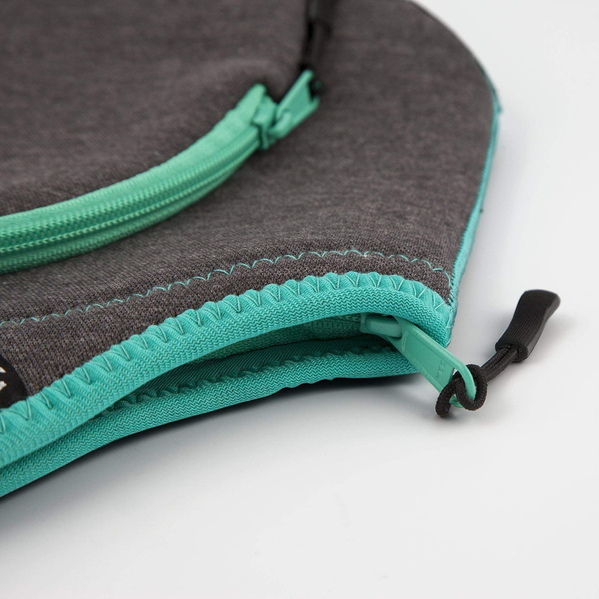 Nordic By Nature Insulated Neoprene Lunch Bag, Soft & Foldable Washable & Reusable Extra-Pocket (L) Dark Grey/Lagoon