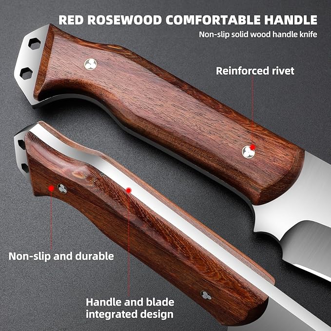 Outdoor Short Machete with Sheath for Cutting Trees, for Yard Work and for urvival Machete Ideal for Gardening,Camping, Fishing, Hunting, Bushcraft
