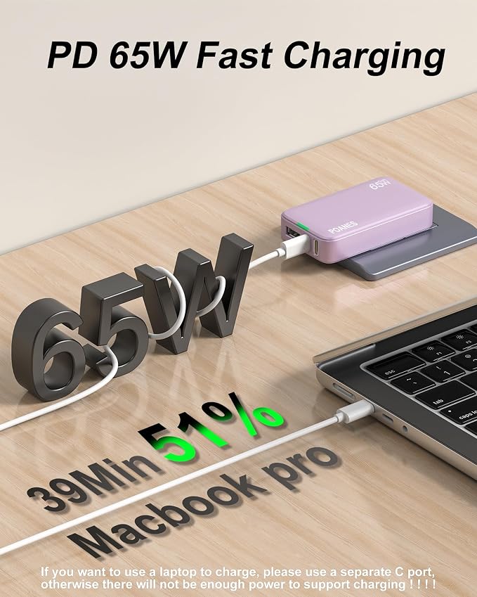 3-Port Flat USB C Wall Charger 30W Max Type-C Fast Charging Block | Dual USB-C 1 USB-A PD 25W Fast Charging Slim Body Foldable Plug for IPad Pro Tablets iPhone 17/16/15 Series Galaxy