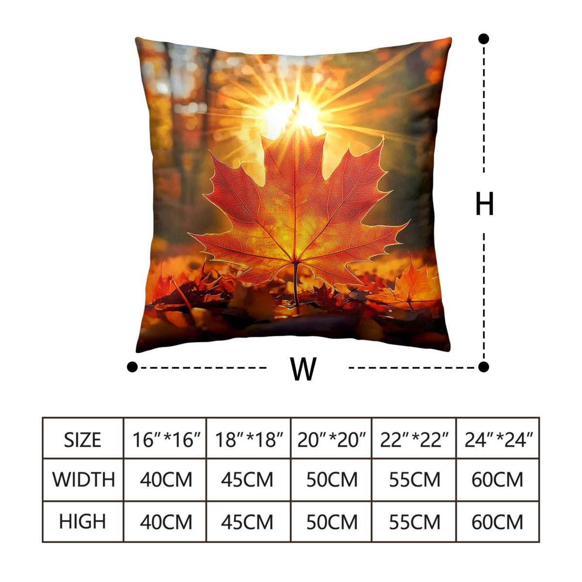 Kwlegh Fall Throw Pillow Covers 18x18 Set of 2 Maple Leaf Pillow Covers Maple Forest Outdoor Pillow Covers Autumn Sunset Sunshine Pillow Case for Living Room Couch