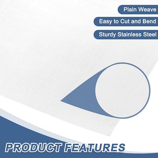 uxcell 100 Mesh 79" x 16" Woven Wire Mesh, 304 Stainless Steel Air Vent Filter