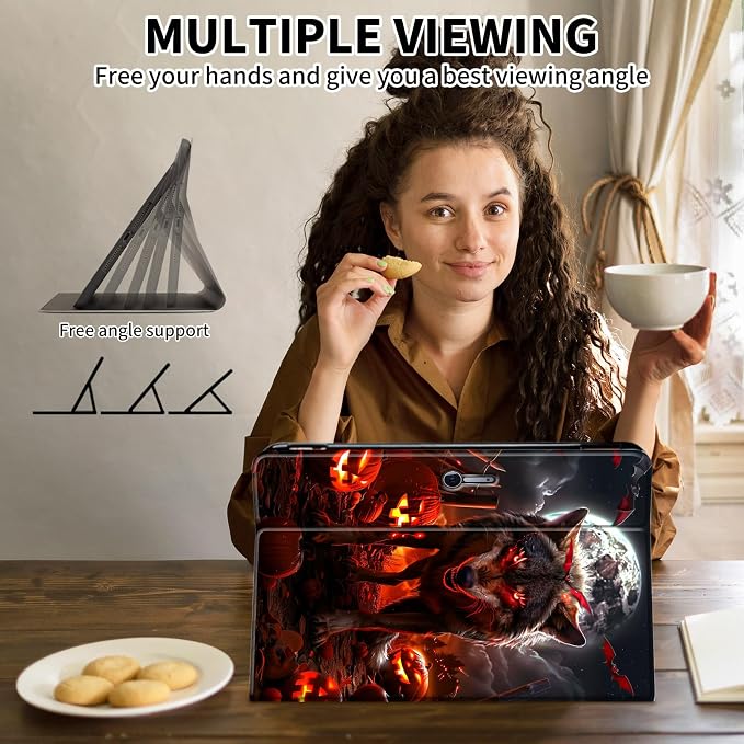 Case for Microsoft Surface Pro 11/10 / 9 13 InchPU Leather Cute Slim Folio Adjustable Stand Cover Case for Surface Pro 11th Edition AIArt Red Dragonfly
