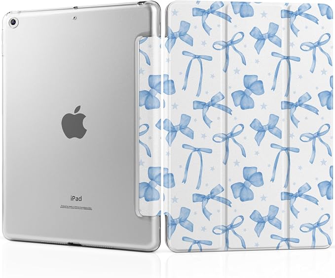 Compatible with iPad 10.2 Inch Case 2021 2020 2019 Smart Lightweight Trifold Stand Hard Plastic Transparent Cover Support Auto Sleep/Wake for iPad 10.2 9th/8th/7th Gen - Bear &amp Cherry