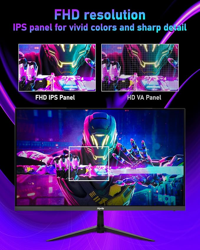 Gaming Monitor, 23.8'' Gaming Monitor FHD(1920x1080) 240Hz, Computer Gaming Monitors w/AMD FreeSync|1ms Display, Gaming Monitors w/ 100% sRGB, Build-in Speakers, VESA, Eye Care|Anti-Glare|Black