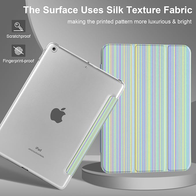 Compatible with iPad 10.2 Inch Case 2021 2020 2019 Smart Lightweight Trifold Stand Hard Plastic Transparent Cover Support Auto Sleep/Wake for iPad 10.2 9th/8th/7th Gen - Bear &amp Cherry