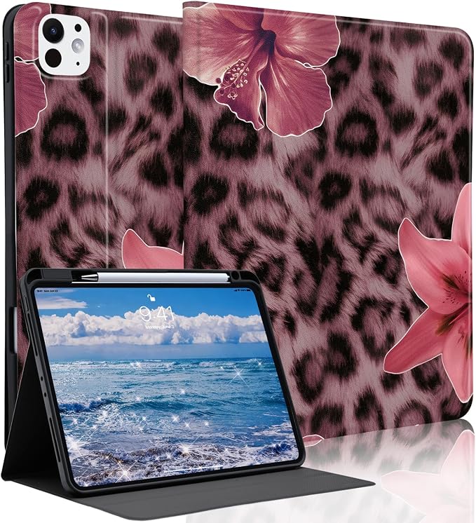 Cute Maple Bear Case for 10.2 iPad 2019/2020/2021(7th/8th/9th Gen) with Pencil Holder Auto Wake/Sleep Leather Soft TPU Back Cover for Women Girls