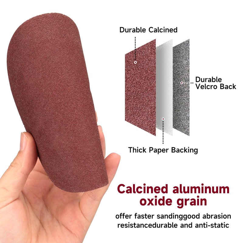 POTUINOM 5 Inch No Hole Sanding Disc 80 Grit,Hook and Loop Sand Paper for Random Orbital Sander 100 PCS