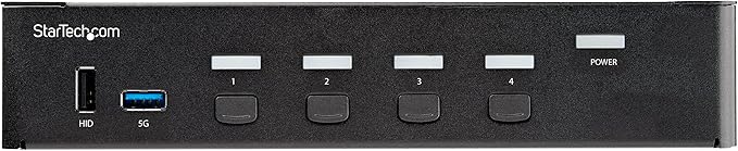 StarTech.com 4 Port HDMI KVM Switch - Single Monitor 4K 60Hz Ultra HD HDR - Desktop HDMI 2.0 KVM Switch with 2 Port USB 3.0 Hub (5Gbps) and 4X USB 2.0 HID, Audio - Hotkey Switching - TAA