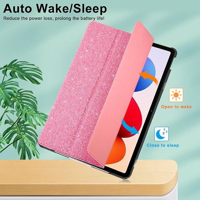 Caweet Case for Xiaomi Redmi Pad 2 PRO 12.1 Inch 2025 Released Lightweight Hard Back Shell Tri-Fold Stand Cover with Auto Sleep/Wake Almond Blossom