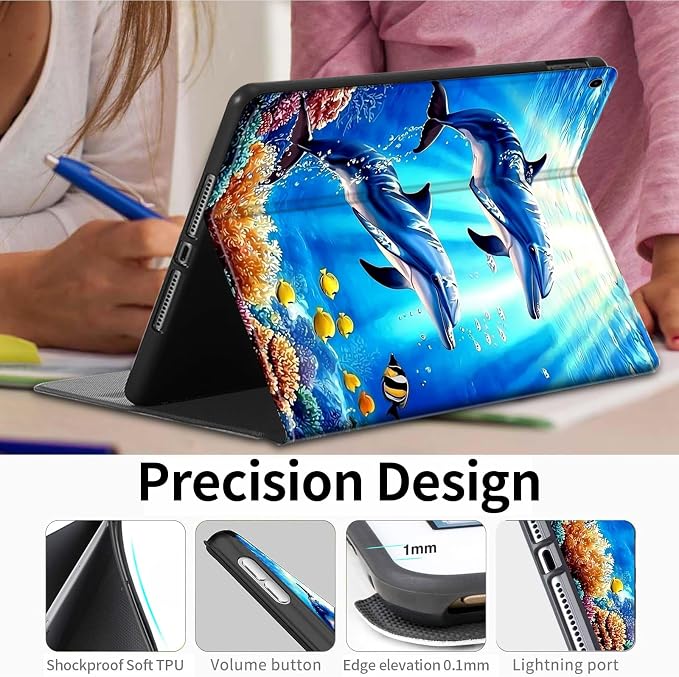 Case for iPad (A16) 11th Generation 11 Inch (2025)for iPad 10th Generation 10.9 Inch (2022)PU Leather Slim Standing Smart Coverwith Auto Sleep/Wake-Black White Flag