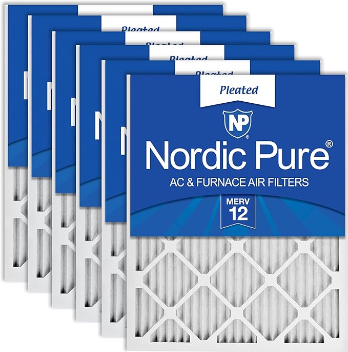 Nordic Pure 16x25x1 Pleated MERV 12 Air Filters 6 Pack