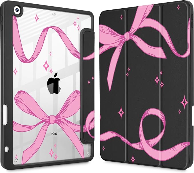 Tuiklol for iPad 10.2 inch 9th / 8th / 7th Gen 2021 2020 2019 Release Case | Built in Pencil Holder - TPU Protection Trifold Stand Stand Clear Back Tablet Cover With Auto Wake/Sleep Blue berries