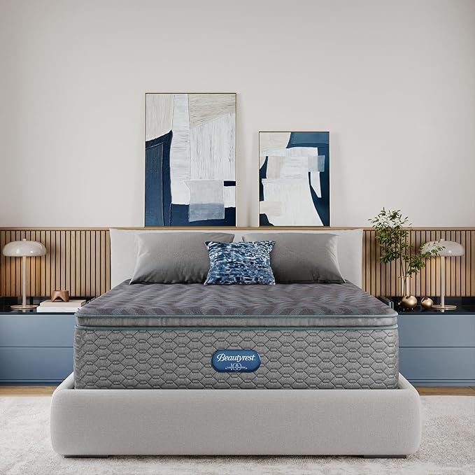 Beautyrest Days End Medium Firm Pillow Top 14.75" Mattress - Cal King - Cooling Tech, Supportive Durable Pocketed Coils, Pressure Relief, Motion Separation; 100 Night Sleep Trial and 10 Year Warranty