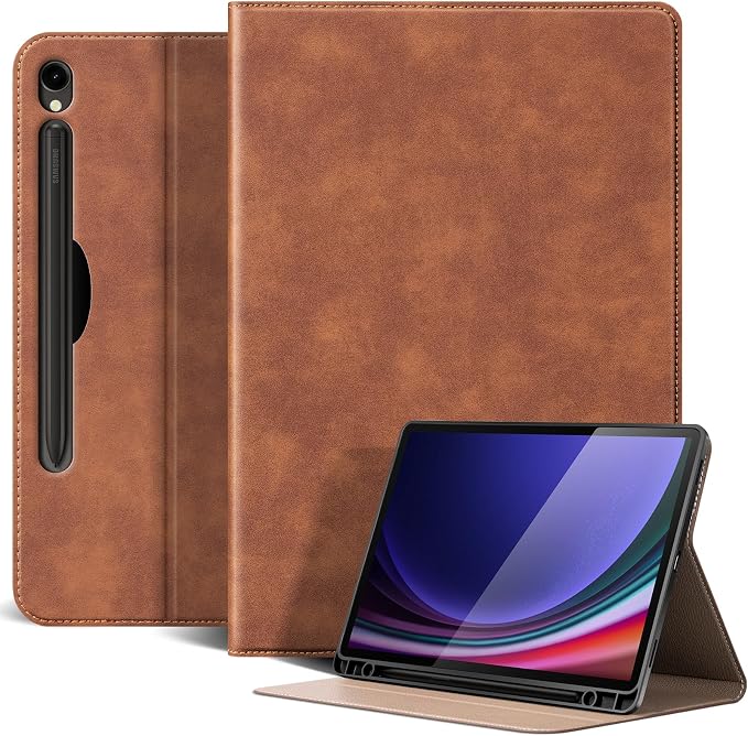 Case for Samsung Galaxy Tab S10 Lite/S10 FE/S9 FE/S9 10.9/11 | Microfiber Leather Protective Cover with S Pen HolderSmart Folio Auto Sleep/WakeAdjustable StandShockproofSlimBlack