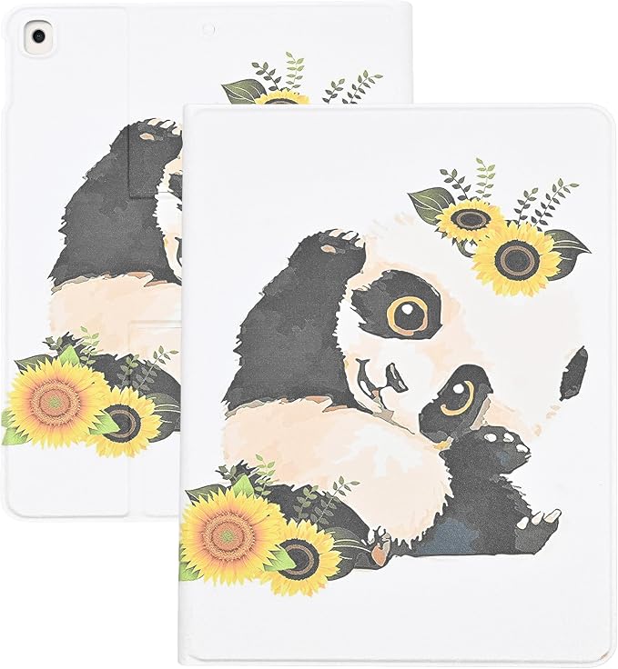 Case for iPad 9th / 8th / 7th Generation (2021/2020/2019) 10.2 Inch PU Leather Slim Folding Stand Shell Protective TPU Cover with Auto Wake/Sleep Sunflower African American Women