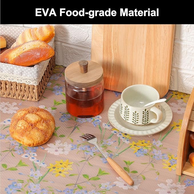Cooyes Shelf Liner – Premium Non-Adhesive Cabinet & Drawer Liner for Kitchen – Waterproof Shelf Paper with Modern Pattern – Durable EVA Cabinet Mat – Easy to Cut （24" W x 360" L）