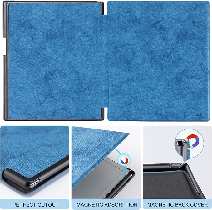 CoBak Stand Case for Remarkable 2 Paper Tablet 2020 10.3 with Hand Strap | Lightweight and Hard Back Shell Protective Book Folio Cover with 2 Kickstand Stand Angles and Pen Holder Features Black