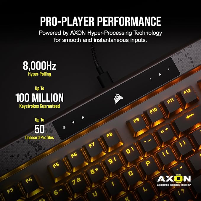 CORSAIR K70 MAX RGB Magnetic Mechanical Wired Gaming Keyboard – MGX Adjustable Switches, Simultaneous SOCD and Rapid Trigger, PBT Double-Shot Keycaps, Sound Dampening, 8000Hz Polling, QWERTY NA, Black