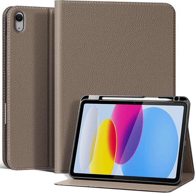 iPad Case 11th Gen 11 &amp 10th Gen 10.9 with Pencil Holder Black | Slim Premium Leather Smart Cover Auto Wake/Sleep Multi-Angle Protective Stand