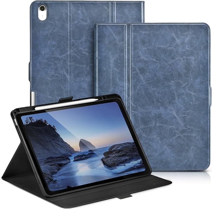 for iPad Air 13 Inch Case M4/M3/M2 (2026/2025/2024) Black | Slim LightweightPremium Vegan Leather CoverPencil HolderAuto Sleep/WakeMulti Viewing AngleTyping AngleMagnetic Clasp