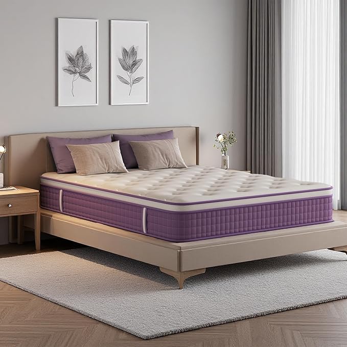 12 Inch Queen Mattress in a Box, Hybrid Mattress with Gel Memory Foam and Pocket Springs for Motion Isolation, Pressure Relief & Cool Sleep, Medium Firm, CertiPUR-US Certified