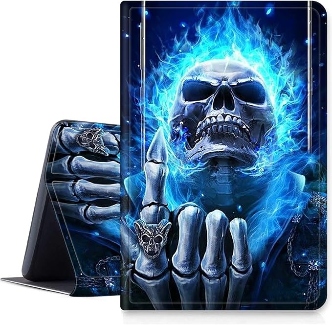 Case for Fire 7 Tablet &amp Fire 7 Kids (12th Gen 2022 Release) - Slim PU Leather Protective Smart Cover with Auto Sleep/Wake &amp Multi-Angle StandBlue Dandelion