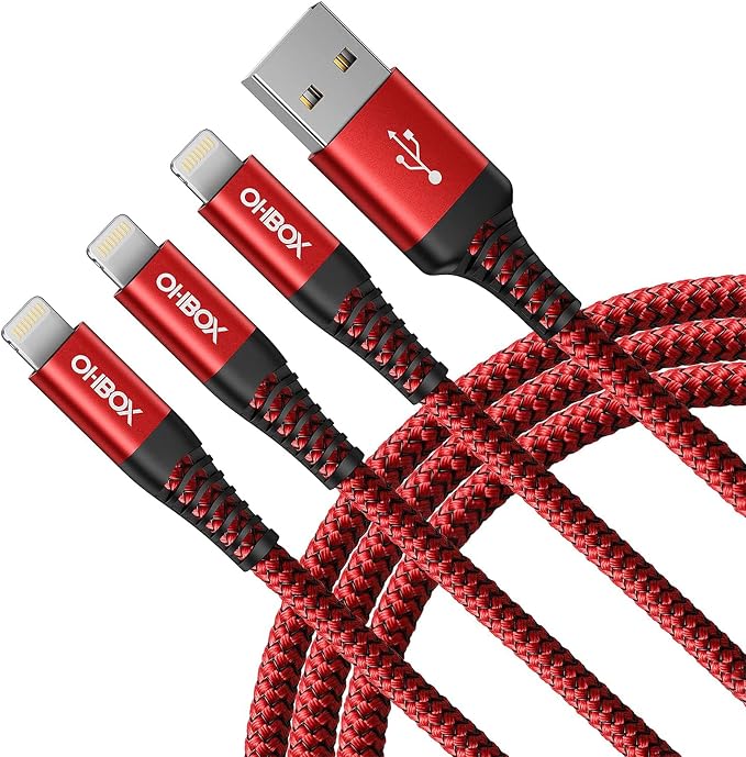 iPhone Charger Cable 6FT USB to Lightning Cable 3Pack Braided USB iPhone Charger Fast Charging Cable iPhone Cord Compatible with iPhone 14/13/12/11/Pro/Max/Mini/X/Plus/8/7/6/5S/SE/Plus/iPad and More