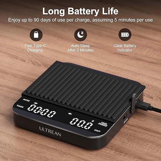 Ultrean Mini Coffee Scale with Timer, 0.1g Precision Espresso Scale