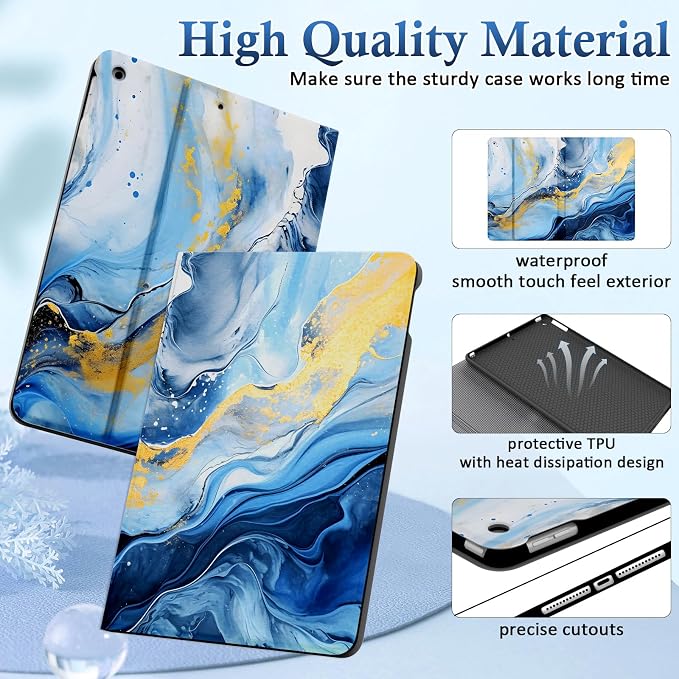 Case for iPad 9th/8th/7th Generation 2021/2020/2019 10.2 inch with Pencil Holder/Multi-Angle Stand Folio Auto Wake/Sleep Cover for iPad 9 8 7 Gen 10.2 (Notebook Black)