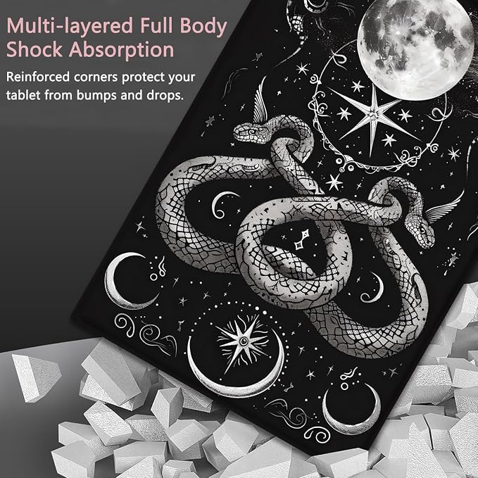 Case for iPad Pro 13 Inch M4 (2024) Slim Multi-Angle Smart Stand Cover with Automatic Sleep/Wake Function for iPad Pro 13 Inch Art Dragonfly