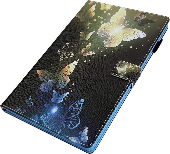 for Galaxy Tab A 8.4 Case 2020 Model (SM-T307/T307U) with Pencil Holder Pockets Multi-Angle Viewing Folio Stand PU Leather Shockproof TPU Cover for Samsung Tab A 8.4 T307 Black Rose Flower