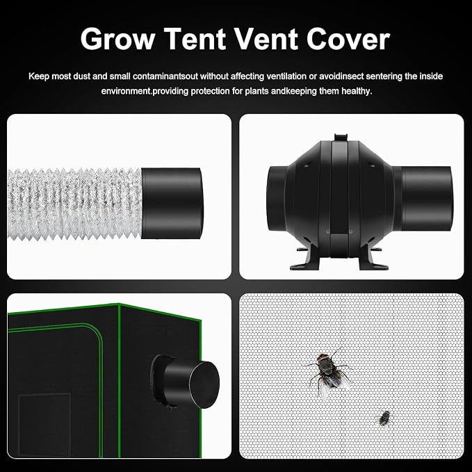 MELONFARM Air Filtration Kit 6", Built-in 14cm Fan Low Nois Carbon Filter